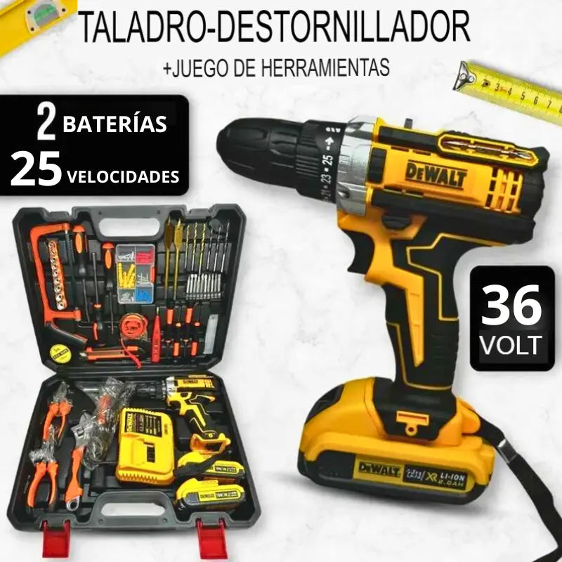 Taladro Inalambrico Con Percutor 36v Full